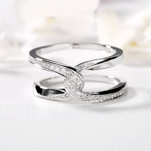 Jewelry - Newest Fresh Twist Cross Wedding Trendy Dazzling Silver Ring for Women,VIP570